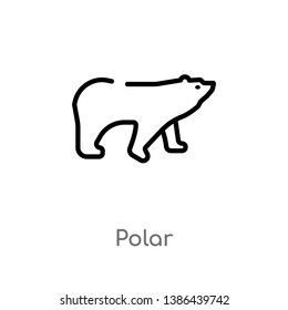 polar vector line icon. Simple element illustration. polar outline icon from nature concept. Can be used for web and mobile