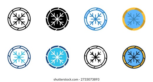 Polar vortex icons set multiple style collection. Editable stroke 
