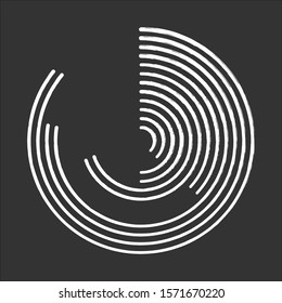 Polar watch chalk icon. Information collection chart. Progress graph. Round diagram with bars. Business report visualization. Marketing, economy presentation. Isolated vector chalkboard illustration
