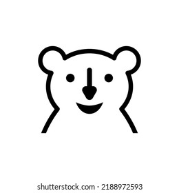 Polar white bear logo. Vector illustration. Isolated on white background.