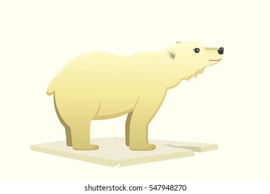 Polar white bear vector cartoon arctic animal.