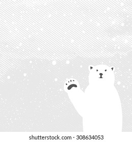 Polar / White Bear waving in the snow