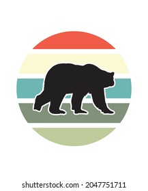 Plantilla de diseño del atardecer de la estrella polar retro. Plantilla de diseño de vectores para logotipo, insignias, camisetas, POD y portada de libros. Fondo blanco aislado.