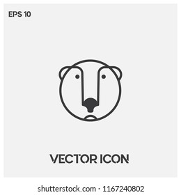 Polaris Style Bear Face Vector Icon Illustration.Premium Quality.