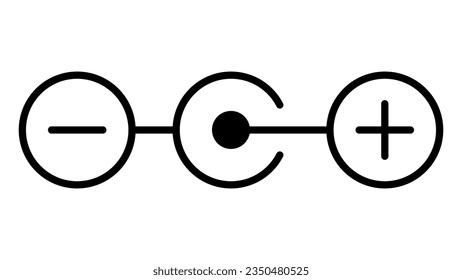 Polarity icon 12 volt plug connection diagram, polarity observance