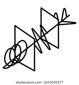 Polarizer icon represented by waves, two screen Line style.