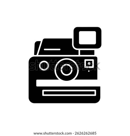 Polaroid Camera with Flash and Viewfinder Black Icon