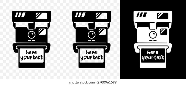 Câmera Polaroid instantânea, design gráfico. Dispositivo, instantâneo, fotografar e fotografar, design vetorial e ilustração