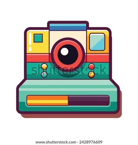 Polaroid flat Vector illustration on white background.