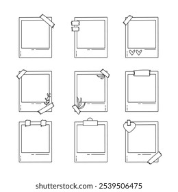 Icono de línea de marco Polaroid colección. estilo de contorno. ilustración de elemento aislado