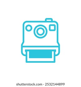 Polaroid Icon for Capturing Moments, Isolated on white background. From blue icon set.