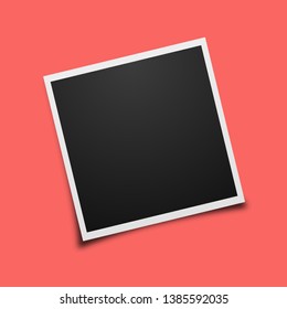 polaroid photo frame with trendy color 2019. Living coral vector background. polaroid photo frame with trendy color 2019. Living coral vector background.