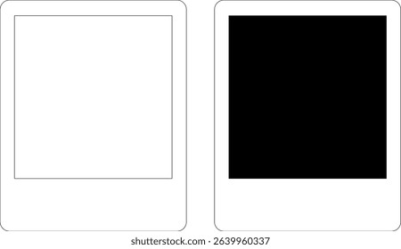 Polaroid photo frames isolated on transparent background. Vector illustration.