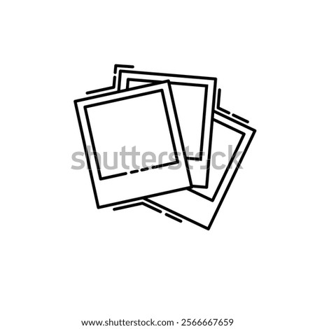 Polaroid photo vector three sheets stacked randomly, eps vector format, polaroid photo vintage