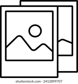 Polaroids Outline vector illustration icon
