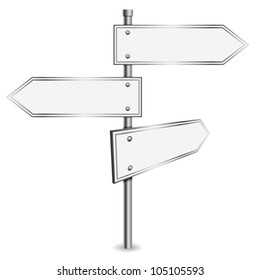 Pole with Blank Road Signs, vector illustration