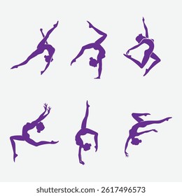 Pole dance or ballet silhouette