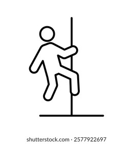 Pole dance icon Flat illustration sign