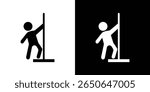 Pole dance icon Isolated flat vector in outline