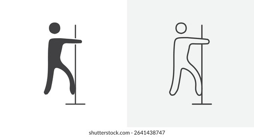 Pole dance icon Line graphics illustration