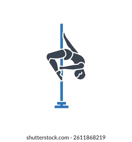 Pole Dance Icon On White Background