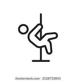 Pole dance icon Outline vector for web ui