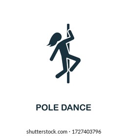 Pole Dance Icon. Einfache Abbildung aus der Sammlung der Diskotheken. Symbol für kreatives Pole Dance für Webdesign, Vorlagen, Infografiken und mehr
