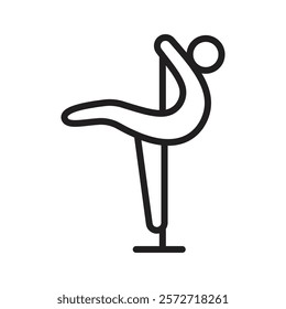 Pole dance icon Simple thin outline