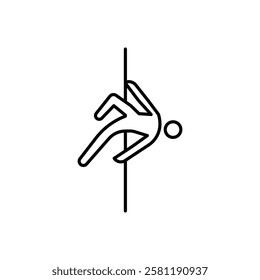 Pole dance icon Thin line art isolated