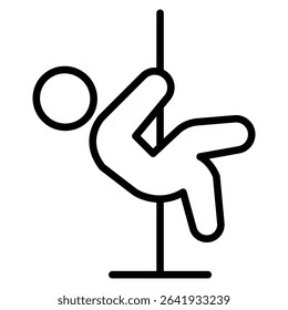 Pole dance icon Thin line vector design
