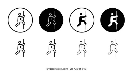 Pole dance icon vector line logo mark or symbol set collection outline style