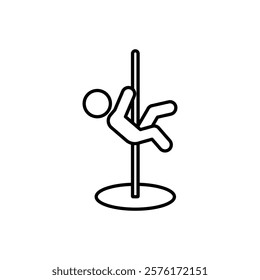 Pole dance icon vector outline logo sign