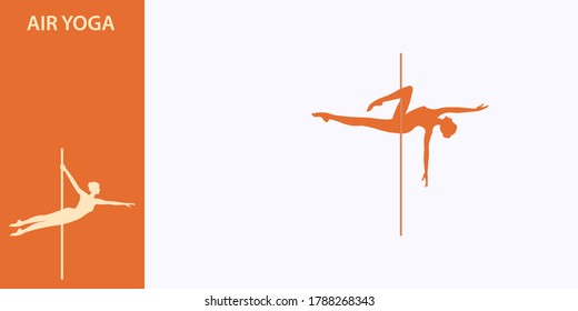 Baile de palo - aislado en fondo blanco - vector. El cartel es horizontal. Tarjeta de visita. Aptitud