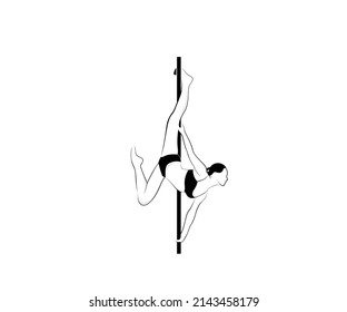 pole dance logo design silhouette