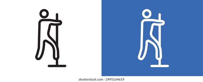 Pole dance logo sign set vector outline