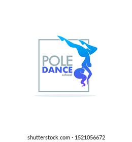 Pole Dance school and classes, vector logo template