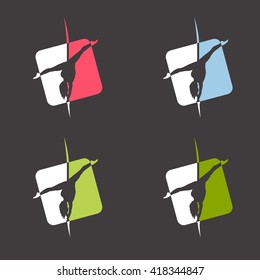 Pole Dance School Logo or Badge. Corporate Identity for Pole Dance School.