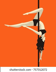 pole dancer hanging girl