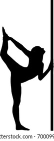 Pole dancer spiral position on a TRANSPARENT background vector