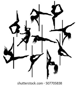 pole dancer - vector, illustration