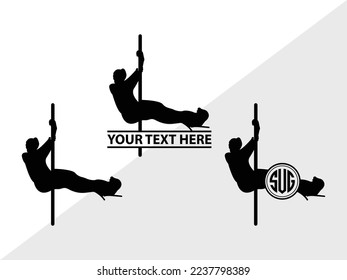 Pole Dancers monogram Vector Illustration Silhouette