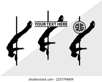 Pole Dancers monogram Vector Illustration Silhouette