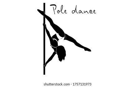 Pole dancing girl pool dance