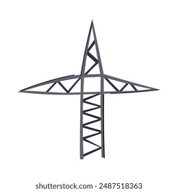 pole electric pylon cartoon. industry line, grid cable, distribution production pole electric pylon sign. isolated symbol vector illustration