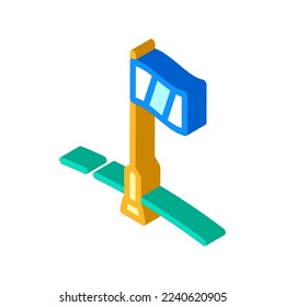 pole flag big isometric icon vector. pole flag big sign. isolated symbol illustration