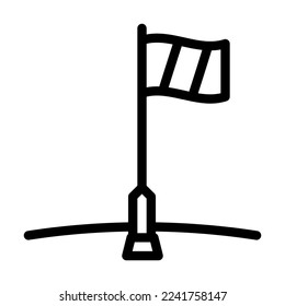 pole flag big line icon vector. pole flag big sign. isolated contour symbol black illustration