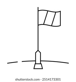 vetor de ícone de linha grande da bandeira do polo. sinal grande da bandeira do polo. ilustração preta do símbolo de contorno isolado
