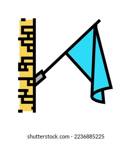 pole flag color icon vector. pole flag sign. isolated symbol illustration