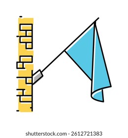 pole flag color icon vector. pole flag sign. isolated symbol illustration