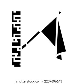 vector de icono de glifo de indicador de barra de barra. signo de la bandera del tubo. ilustración de símbolo aislado